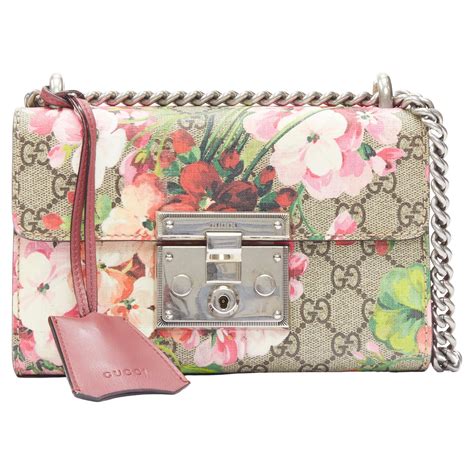 gucci supreme flower patch|GUCCI GG Supreme Monogram Blooms Small Padlock .